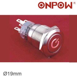 19mm Metal ''POWER'' LED'li Kalıcı Buton IP67 LAS1-AGQ-11Z-DT 19mm Metal ''POWER'' LED'li Kalıcı Buton IP67 LAS1-AGQ-11Z-DT