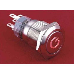 19mm Metal ''POWER'' LED'li Yaylı Buton 19mm Metal ''POWER'' LED'li Yaylı Buton