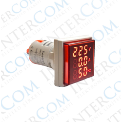 AD22-22VAHS 22mm Dijital Volt-Amper-Herzmetre Kare AD22-22VAHS 22mm Dijital Volt-Amper-Herzmetre Kare