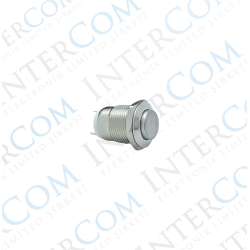 E12  12MM METAL IŞIKSIZ YAYLI BUTON - ÇIKIK KAFA - 1NO - IP67