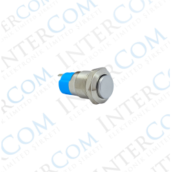 E12A 12MM METAL IŞIKSIZ KALICILI BUTON - ÇIKIK KAFA - 1NO - IP67